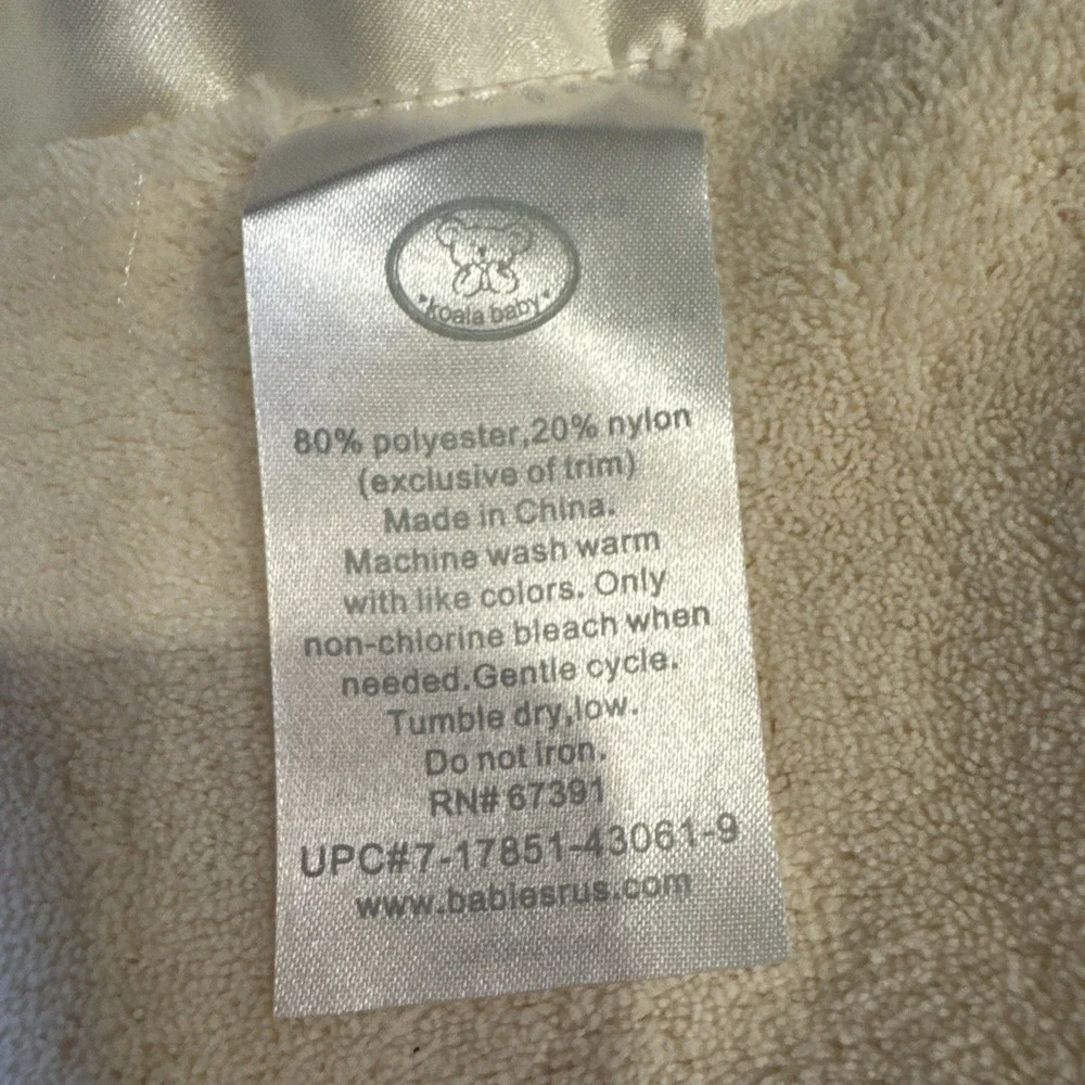 Koala Baby Solid Light Yellow Baby Blanket‎ Satin Trim Binding